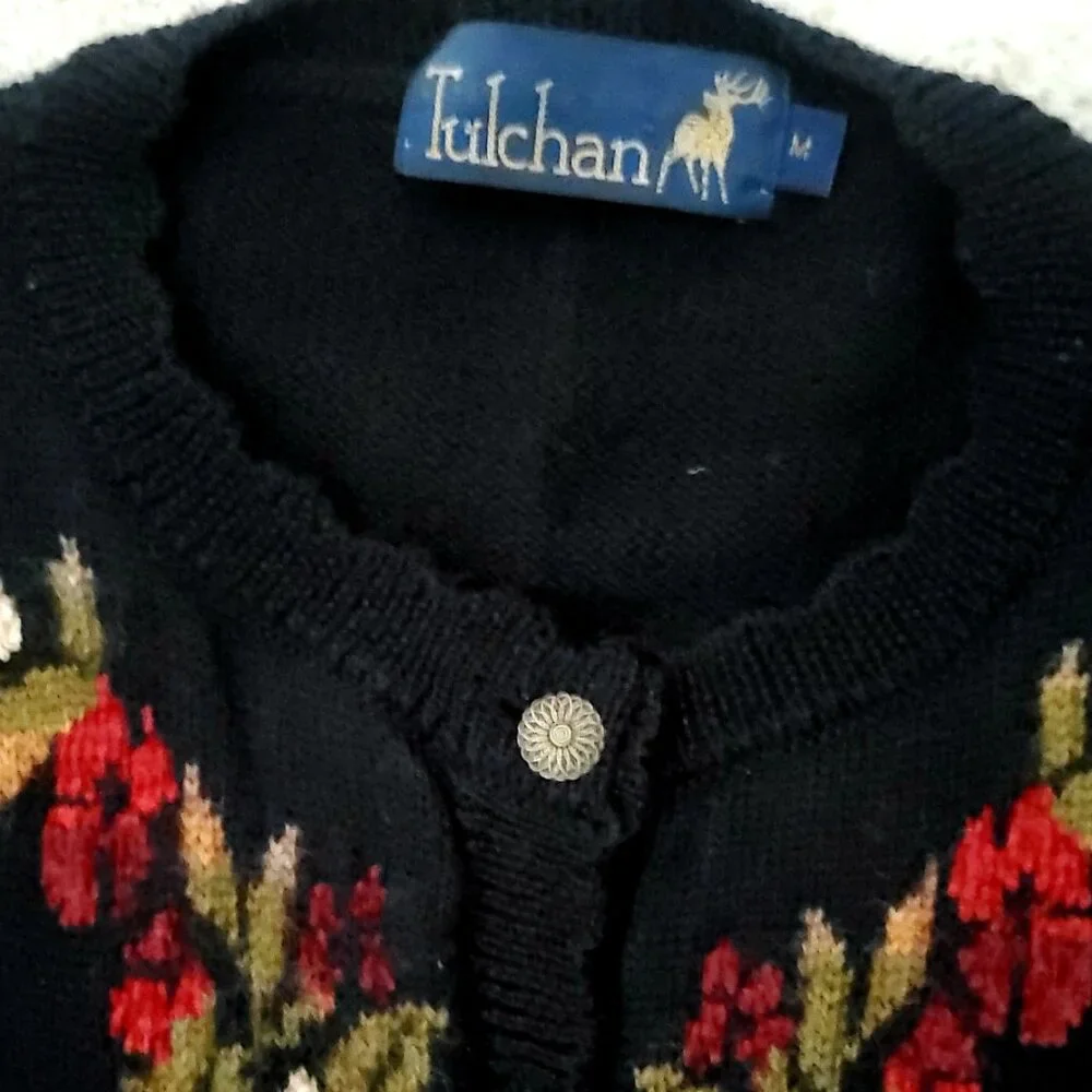 Tulchan Vintage Cardigan Medium 95% Wool Cottagecore Coastal Grandma - Picture 5 of 9